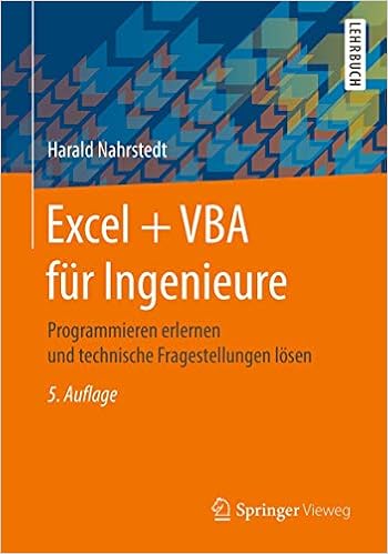 Excel Vba Fur Ingenieure Programmieren Erlernen Und Technische Fragestellungen Losen German Edition Nahrstedt Harald 9783658176983 Amazon Com Books