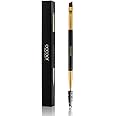 Docolor Duo Eyebrow Brush,Professional Angled Eye Brow Brush and Spoolie Brush Perfect for Lining and Shaping Brows, Spoolie for Brows or Lashes Black