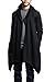 VICTORIOUS Men's Long Length Cloak Cardigan Hoodie JK701 - Black - Large - J7A