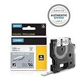 DYMO Industrial Heat-Shrink Labels | Authentic DYMO Labels, For Tubing or Cables, (3/8" Tube, Black on White)