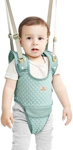 PULUSI Baby Walker Toddler Walking Assistant, Handheld Stand Up and Walking Learning Belt Kids Safety Breathable Walking Harness for Baby 6-36 Months (Green)