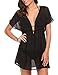 Avidlove Swimsuit Cover Ups for Women Swimwear Beach Coverup Sheer Sexy V-Neck Summer Vacation Beachwear A Black