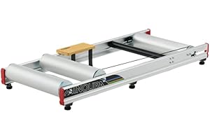 Minoura Live Roll R800 with Foot Step Bicycle Roller Trainer, Brushed Silver