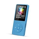 AGPTEK A02 8GB MP3 Player Lossless Sound 70 Hours Playback Music Player (Supports up to 128GB), Blue