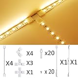 LED Strip Light Connector,10mm SMD5630 and 5050 Single Color,Munting Bracket Kit, Screws, Strip Light Gapless Connector, DC On/Off Switch Included for 2-Pin LED Strip Connector