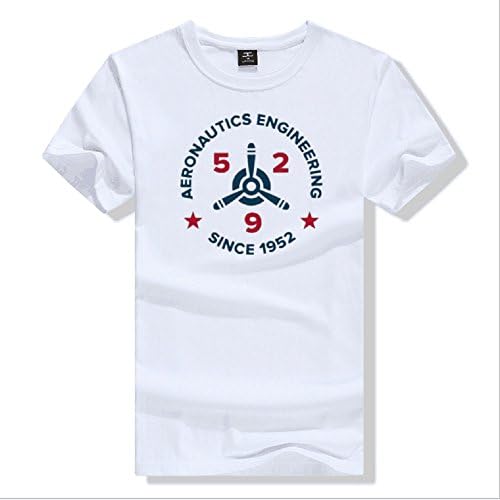 guangyuanzhongke New men's propeller printed short sleeve T-shirt White Size XXXL