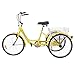 MOPHOTO Adult Tricycle Trike Cruiser Bike Three-Wheeled Bicycle w/Large Basket and Maintenance Tools, Men’s Women’s Cruiser Bicycles, 24 Inch Wheel Size Bike Trike (Yellow, 1-Speed)thumb 1