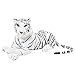 BRUBAKER White Plush Tiger 28 Inch Stuffed Animal