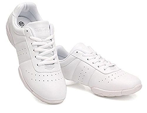 WUIWUIYU Women’s Girls’ Lace-Up Aerobics Gymnastics Cheerleading Dance Shoes Sport Training Sneakers