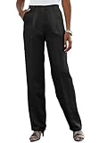Jessica London Women's Plus Size Tall Classic Linen Blend Pants Black,16 T