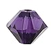 Swarovski Crystal, #5328 Bicone Beads 3mm, 25 Pieces, Purple Velvet
