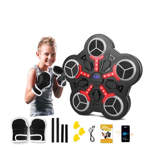 Music Boxing Machine, Wall Mounted Bluetooth Smart Boxing Machine for Kids, with Workout Gloves, Two Installation Methods Music Boxing Machine, with Scoring Function for Home