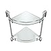 MODONA Double Corner Glass Shelf with Rail – Polished Chrome – Oval Series - 5 Year Warrantee