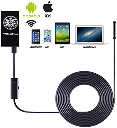 QheTrend Wireless Endoscope,WiFi Borescope Inspection Camera with 2.0MP HD Snake Camera and 6 adjustable LED Light for Android and IOS Smartphone, iPhone,Samsung,Tablet,PC -Black (3.5 M)