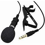 Tonor Lavalier Lapel Clip-on Omnidirektional Kondensator-Mikrofon Mini Mic f&uuml;r iPhone iPad iPod Touch Android und Samsung Cellphone Film Interview Video Recording