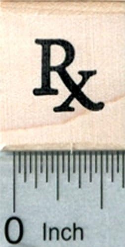 Tiny Prescription Symbol Rubber Stamp, Calendar Series