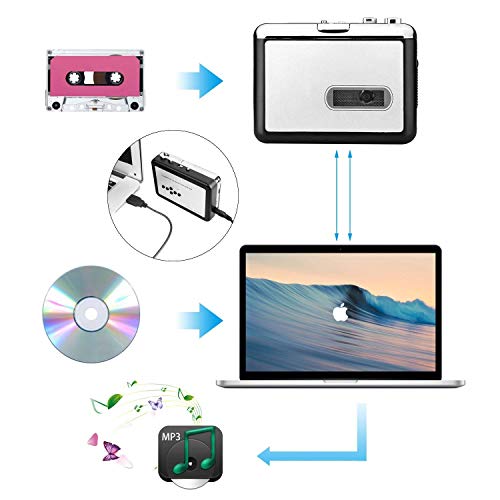 GEEKLIN Cassette Player Tape to MP3 Converter Retro Walkman Auto Reverse Portable Audio Tape Player with Earphones, No Need Computer