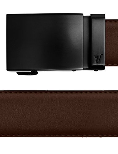 Mission Belt Men's Ratchet Belt - Unobtainium - Swat Black Buckle / Chocolate Brown Leather Strap, Extra Large (39 - 42)