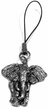 Fine Quality English Pewter Mobile Phone Charm Gift, Elephant Design