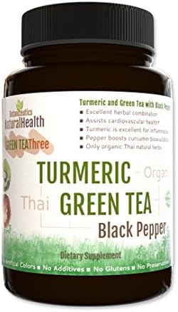 Botaniceutics Organic Turmeric, Green Tea, and Black Pepper - 500 Mg - 90 Capsules per Bottle. No additives, no fillers. Natural green tea, turmeric curcumin, and pepperine for good health.