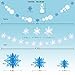 pinkblume Frozen Party Snowflake Decoration Kit–Winter Wonderland Decorations White 3D Paper Snowflake Garland,Blue Large Hanging Snowflake Banner,Purple and Blue Snowman Garland