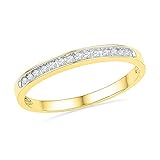 10KT Yellow Gold Round Diamond Anniversary Ring (1/10 CTTW)