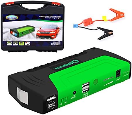 Eyefed Car Jump Starter ，Portable car starter, waterproof 9000Mah 4USB EU/UK plug 4LED car starter emergency battery booster with digital screen - (green)
