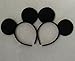 Mickey Mouse Ears Solid Black and Bow Minnie Headband for Boys and Girls Birthday Party or Celebrations (Pack of 6)
