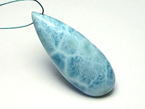 LARIMAR 37mm Teardrop Bead AAA NATURAL Dominican Republic /T2