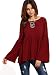 SheIn Women's Bell Sleeve Cutout Back Ruffle Blouse