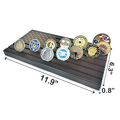 6 Rows American Flag Coin Display Stand,Military Challenge Coin Display