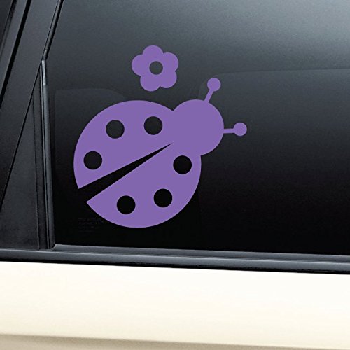 Ladybug Vinyl Decal Laptop Car Truck Bumper Window Sticker - Purple