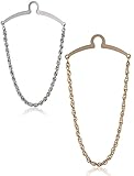 2 Pc Premium Tie Chain Set, Silver and Gold Tone Gift Boxed