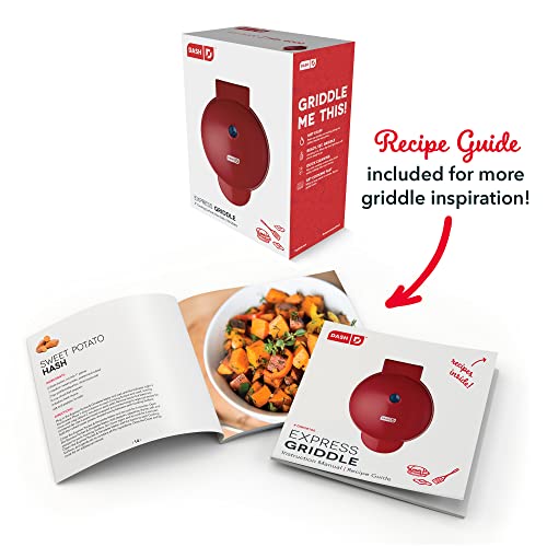 DASH 8” Express Electric Round Griddle for for Pancakes, Cookies, Burgers, Quesadillas, Eggs