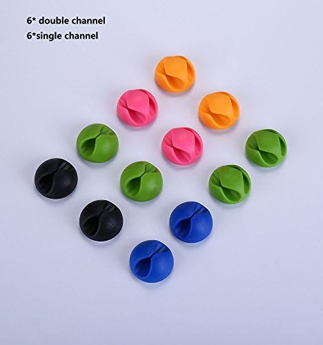 12 Pieces Desktop Cable Clips Holders Cord Management System for Computer, Charging and Mouse Cord