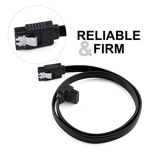 Syntrific 90 degrees SATA Cable 3.0 18 Inches 6 Gbps SATA III Locking Latch Cables, Pack of 5,COMPATIBLE with popular SATA equipped devices