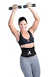Tecnomed Best Adjustable Waist Cincher Workout Belt Burns Fat Faster Plus Instantly Slims Waist and Moves with You to Provide Critical Lower Back and Core Support for Lifting and Workouts BlackM