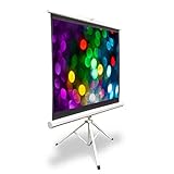 Portable Projector Screen Tripod Stand - Mobile Projection Screen , Lightweight Carry & Durable Easy Pull Assemble System for Schools Meeting Conference Indoor Outdoor Use, 50 Inch By Pyle (PRJTP52), White