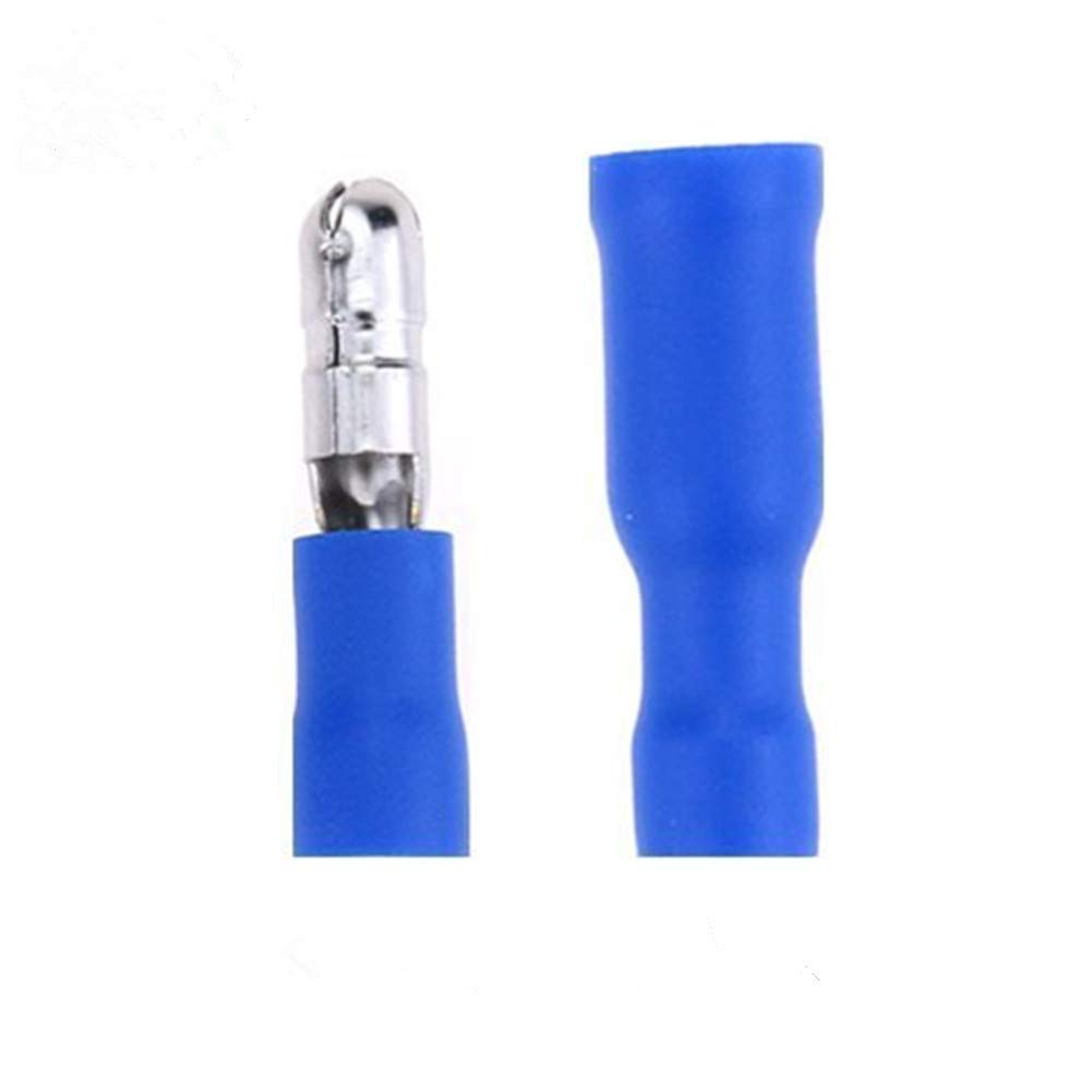 100Pcs Crimp Connectors,Electrical Connectors, Bullet Wire Connector Crimp 50 Female and 50 Male(Blue)