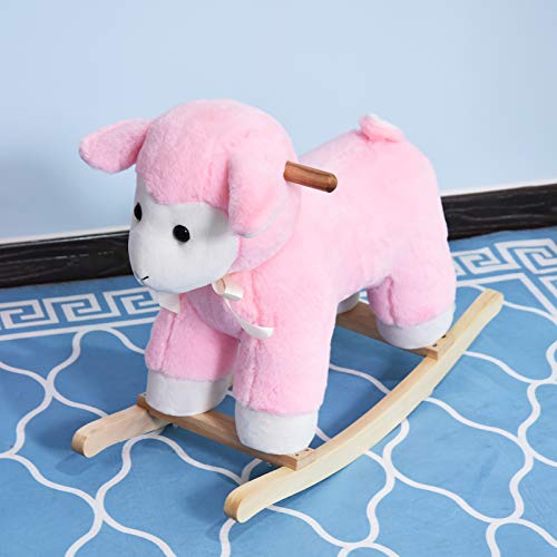 Qaba Lamb Rocking Horse Sheep, Nursery Stuffed Animal Ride On