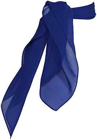 Dobelove Women's Sheer Chiffon Neckerchief Vintage Style Party Scarf 21" (OneSize, Blue)