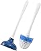 Plumb Craft Toilet Plunger and Cleaning Brush Combo Kit with Caddy – Durable, Heavy-Duty Toilet Brush and Plunger for Most Toilet Types with Sanitary Storage (White/Blue)