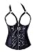 LKOUS Women's Pu Leather Halter Shoulder Straps Open Bust Corset Vest Waistcoat Top