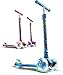 GOOGO Kick Scooter for Kids 3 Wheel Lean to Turn 3 Adjustable Height PU Wheels for 3-13 Year Old Blue