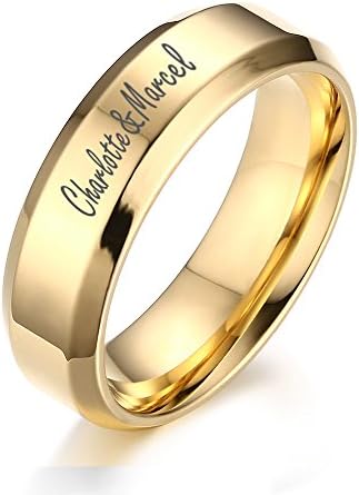 XUANPAI Free-Engraving Stainless Steel Classic Polish Finished Plain Engagement Wedding Band Ring,3 Color