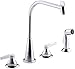 KOHLER K-7779-K-CP Triton Kitchen Sink Base Faucet, 12-1/4-Inch Spout Height, Polished Chrome (Handles Not Included)