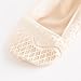 Flammi Women's 4 Pairs Low Cut Lace No Show Liner Socks Cotton Bottom Non Slip (Beige)