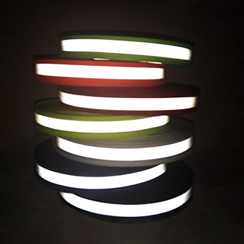 High Visibility Reflective Tape Strip, Fabric Florescent Reflective Safety Tape Sew-on Warning Safety Trim (White, 1.97in0.79in)