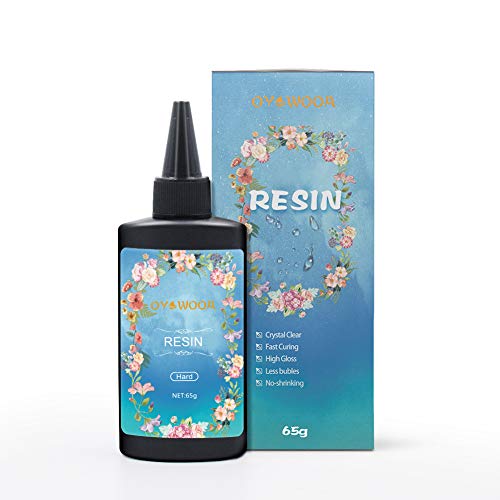 UV Resin Crystal Clear Hard Ultraviolet Curing Epoxy Resin DIY Jewelry Making Art for Pendants Earrings Necklaces Bracelets Nail Art Accessories(65g).