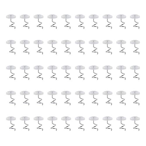 Free Walker Twist Pins 50PCs for Upholstery with Clear Heads,Sewing Couch Chair Sofa Headliner Car Roof Repair Loose Drapey,Prefect for Home Decor (50PCs)